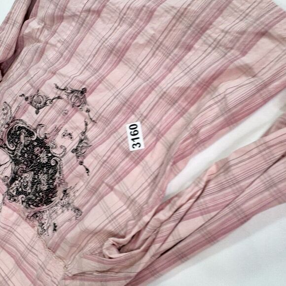 VTG Flowers Shirt Top Womens Large Y2K Western Pearl Snap Button Up Long Sleeve - Picture 8 of 8